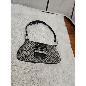 Guess Monogram Baguette Shoulder Bag Black Gray G Logo Y2K Vintage‎ Style